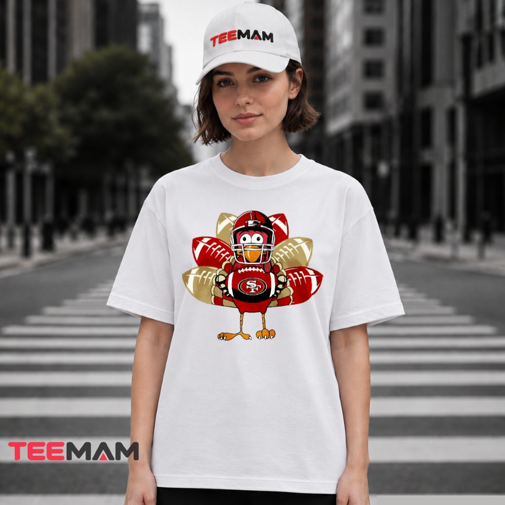 49ers Turkey Thanksgiving Football Helmet T-Shirt