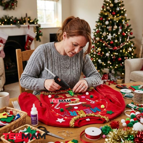 DIY Ugly Christmas Sweater Step By Step Crafting