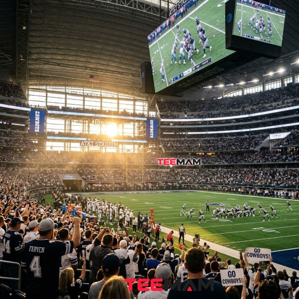 Dallas Cowboys Game Sun Glare At AT&T Stadium