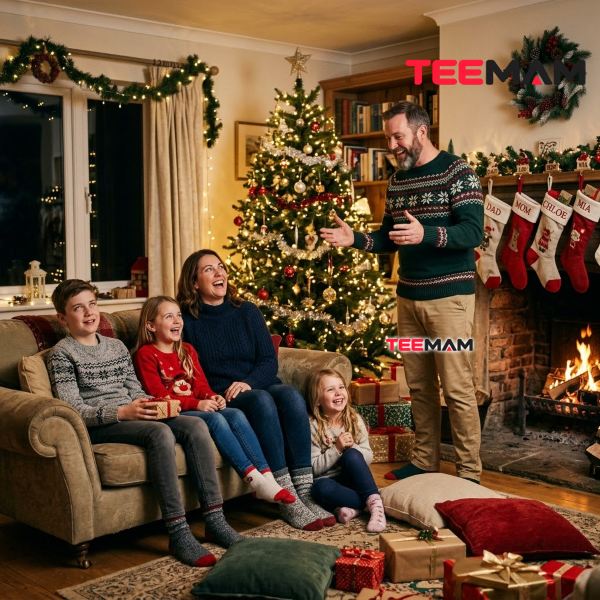 Funny Christmas Dad Jokes Family Laughing