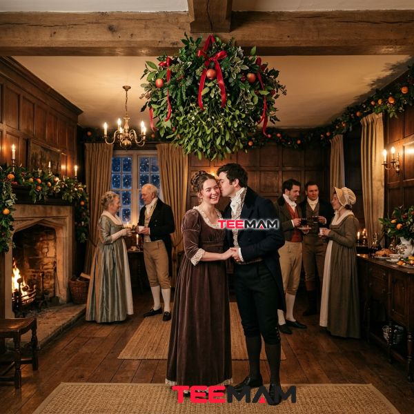 Georgian England Mistletoe Christmas Kissing Tradition