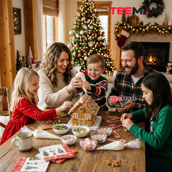 Gingerbread House Christmas Family Togetherness