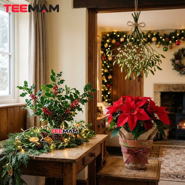 Classic Christmas Symbols and What They Mean 18 Holly Mistletoe And Poinsettia Christmas Greenery