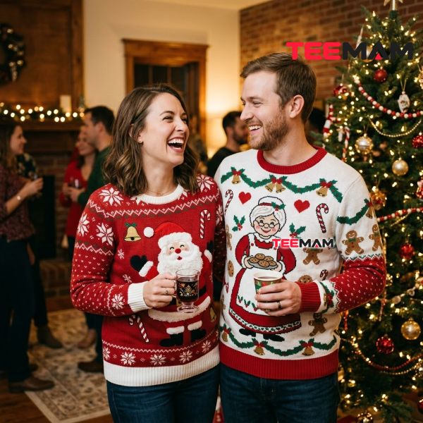 Ugly Christmas Sweaters For Couples And Best Friends