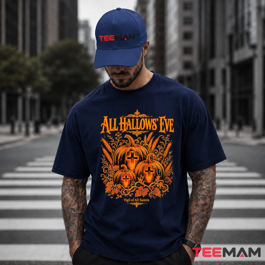 All Hallows Eve Pumpkin Cross T-Shirt