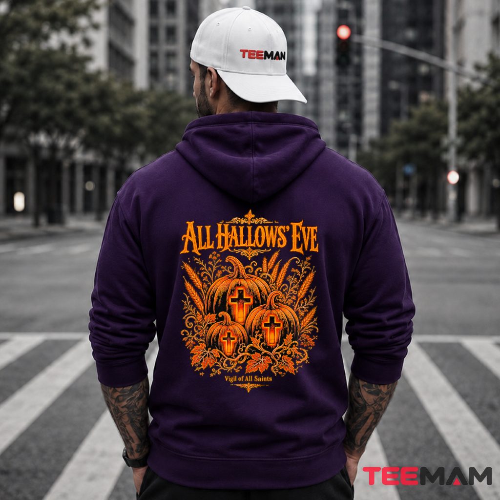 All Hallows Eve Pumpkin Cross Hoodie All Hallows Eve Pumpkin Cross Hoodie