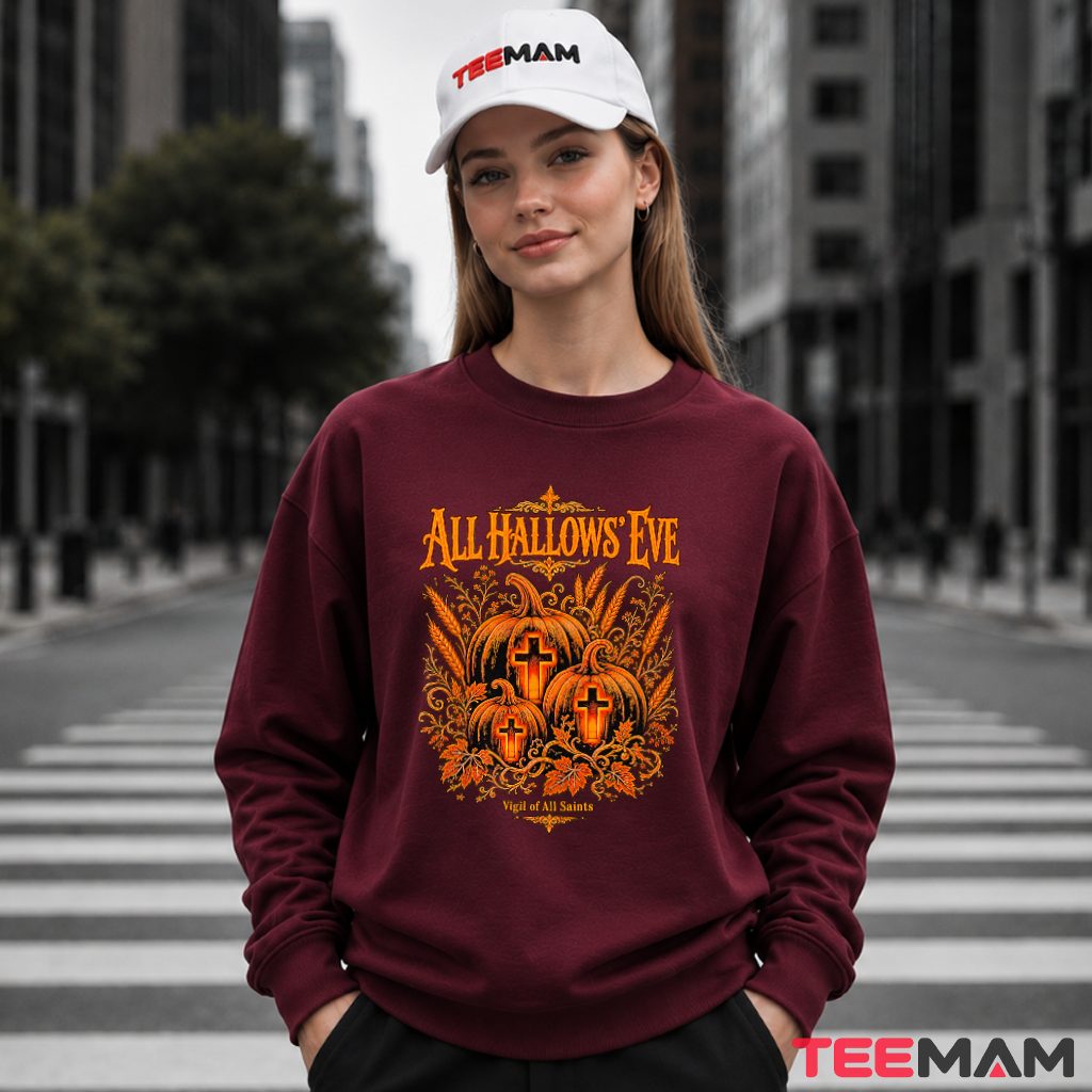 All Hallows Eve Pumpkin Cross Long Sleeve All Hallows Eve Pumpkin Cross Long Sleeve