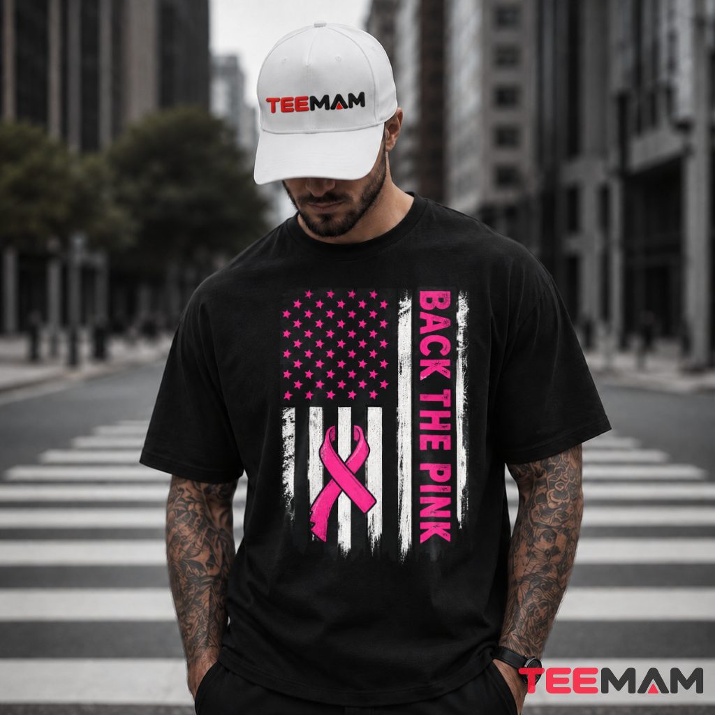 American Flag Back The Pink Ribbon T-Shirt