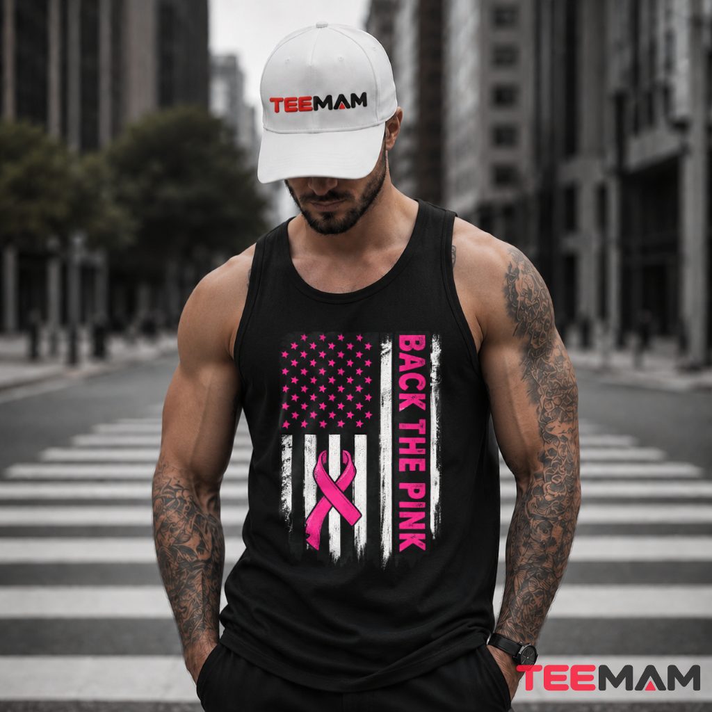 American Flag Back The Pink Ribbon Tank Top American Flag Back The Pink Ribbon Tank Top