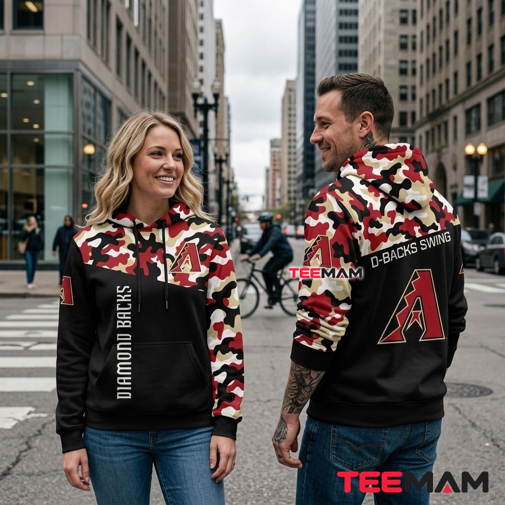 Arizona Diamondbacks 3D Hoodie Camo Sleeve D-Backs Swing Back Arizona Diamondbacks 3D Hoodie Camo Sleeve D-Backs Swing Back