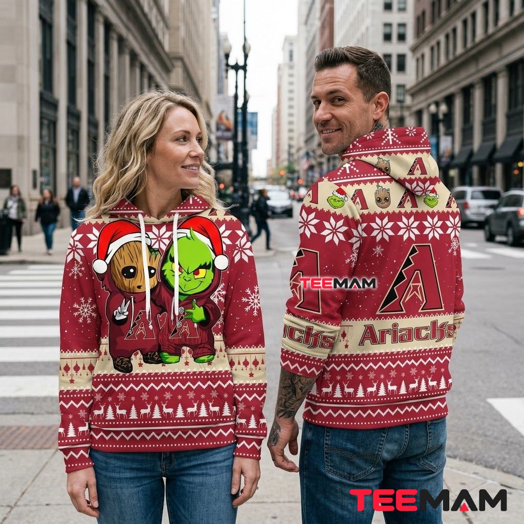 Arizona Diamondbacks All Over Print 3D Hoodie Baby Groot Grinch Christmas Back Arizona Diamondbacks All Over Print 3D Hoodie Baby Groot Grinch Christmas Back
