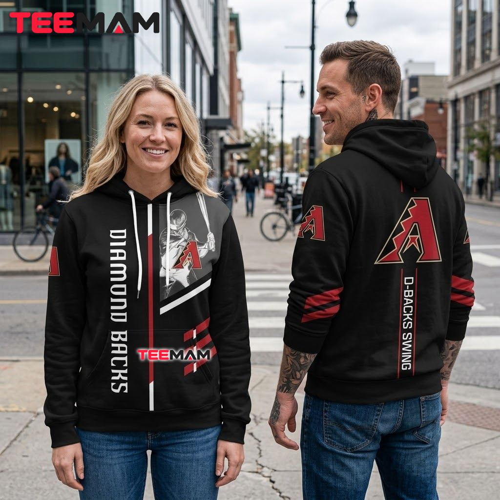 Arizona Diamondbacks All Over Print 3D Hoodie Black Player Photo D-Backs Swing Back Arizona Diamondbacks All Over Print 3D Hoodie Black Player Photo D-Backs Swing Back