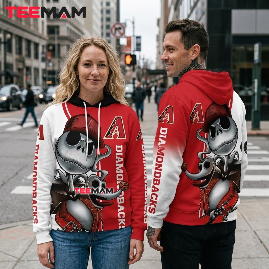 Arizona Diamondbacks All Over Print 3D Hoodie Jack Skellington Nightmare Design Back Arizona Diamondbacks All Over Print 3D Hoodie Jack Skellington Nightmare Design Back