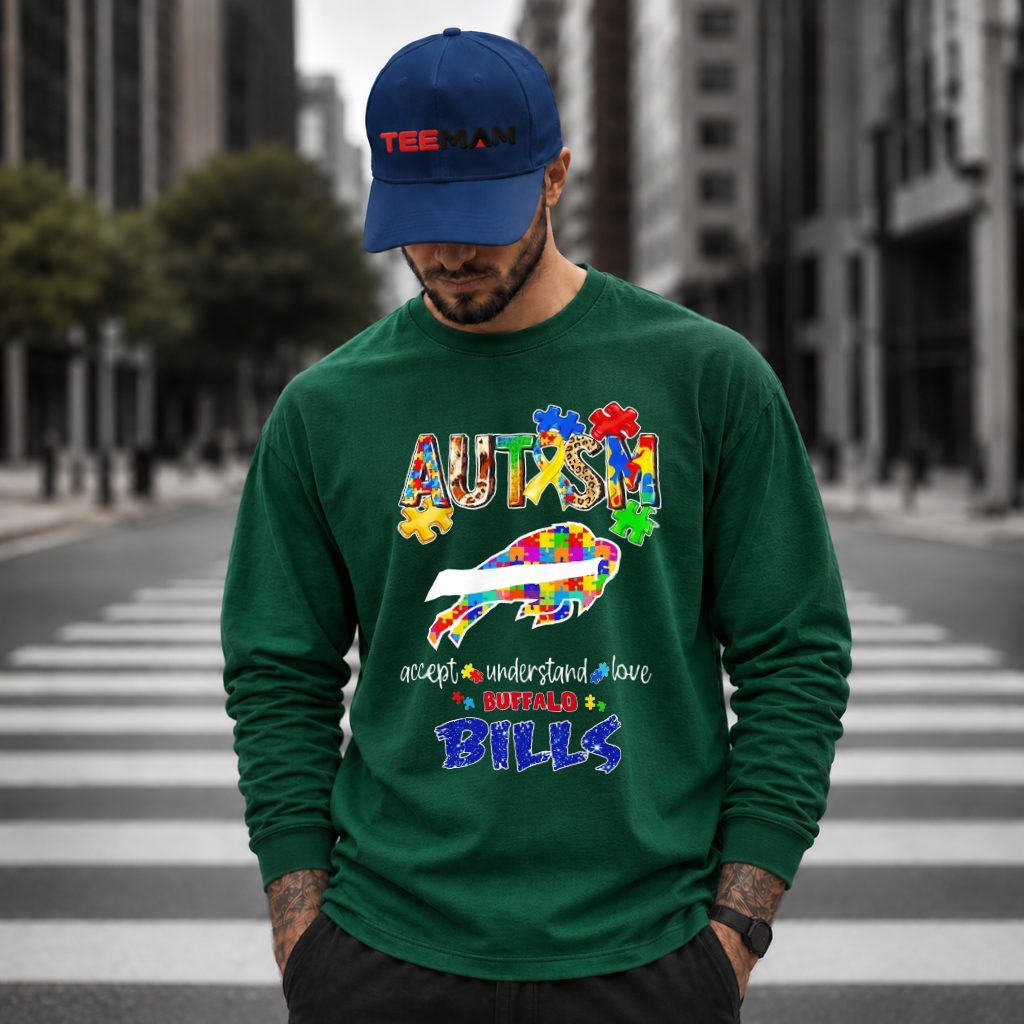 Autism Awareness Buffalo Bills Puzzle Long Sleeve Autism Awareness Buffalo Bills Puzzle Long Sleeve
