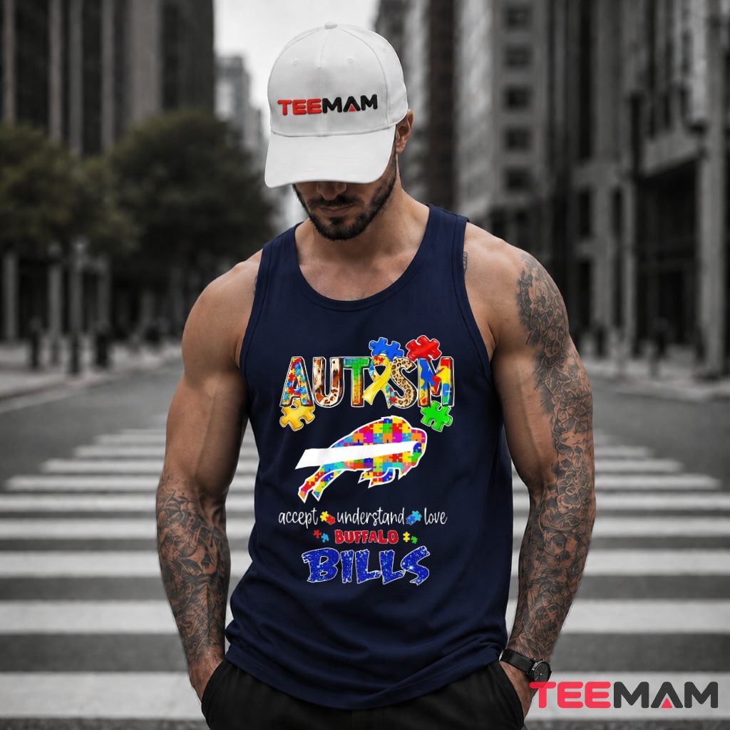 Autism Awareness Buffalo Bills Puzzle Tank Top Autism Awareness Buffalo Bills Puzzle Tank Top