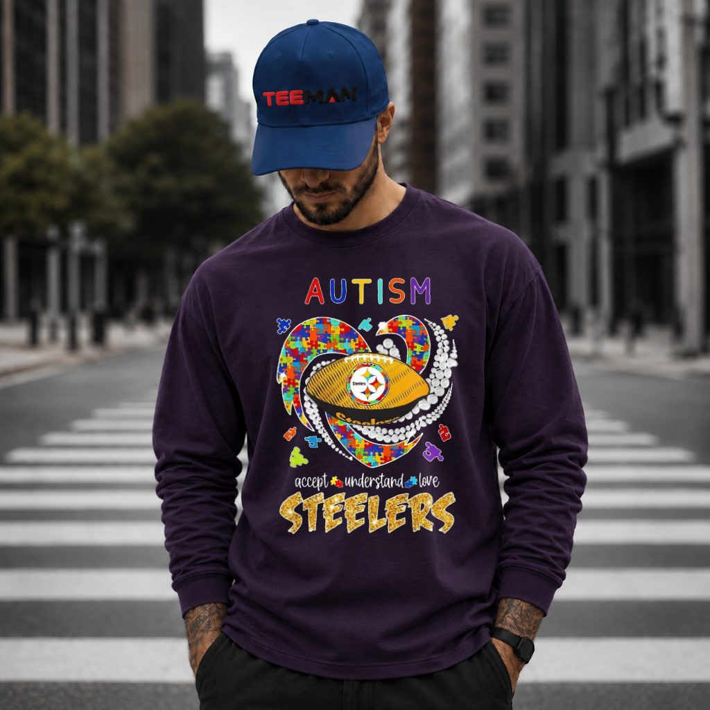 Autism Awareness Steelers Puzzle Football Long Sleeve Autism Awareness Steelers Puzzle Football Long Sleeve