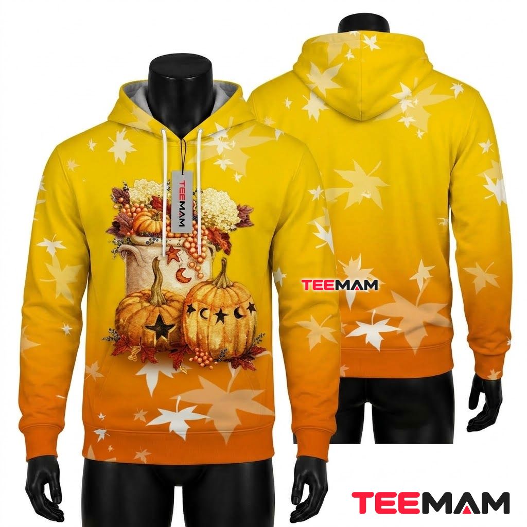 Autumn Pumpkin Thanksgiving 3D Hoodie Front