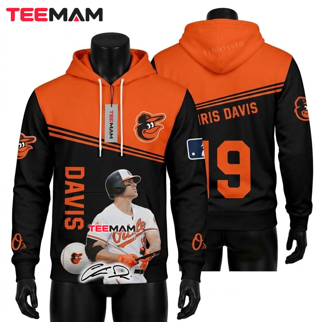 Baltimore Orioles 3D Hoodie Baseball Flame Orange White Split
