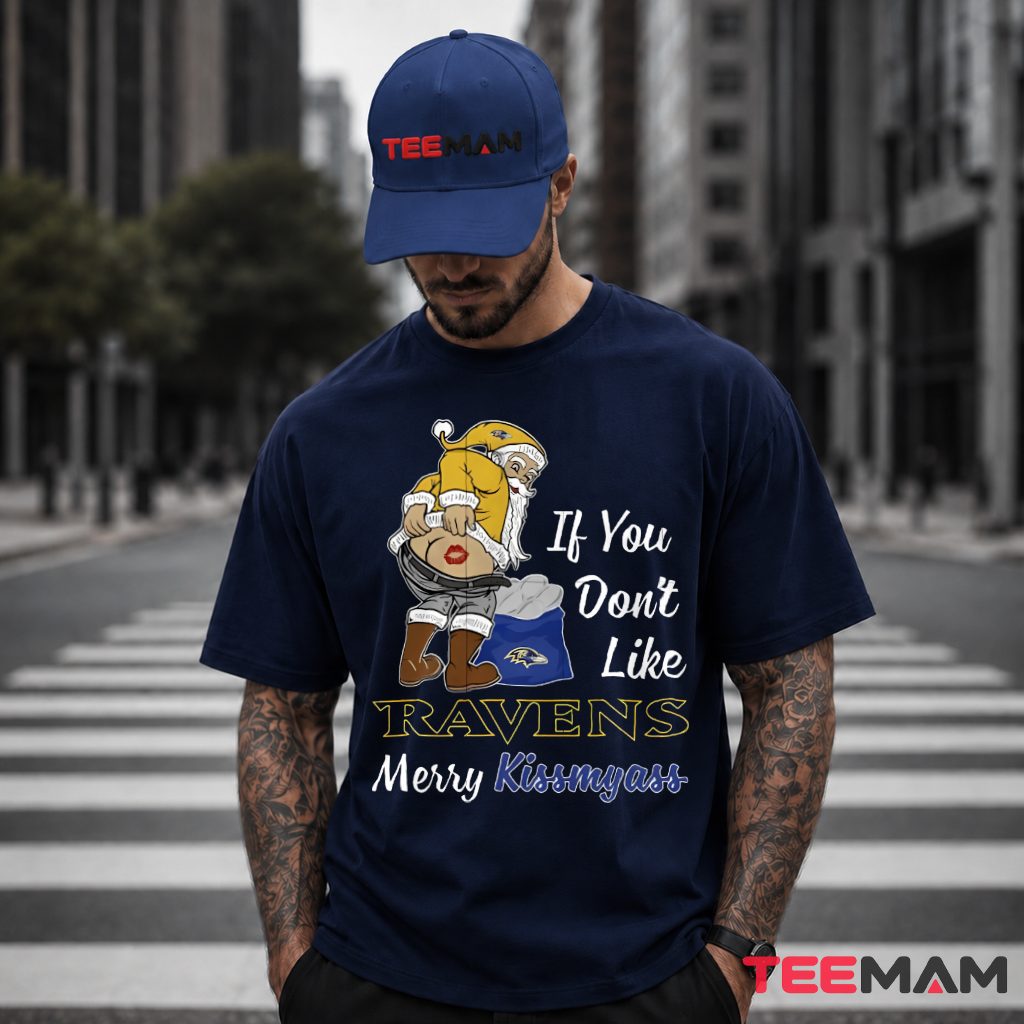 Baltimore Ravens Funny Santa Christmas T-Shirt