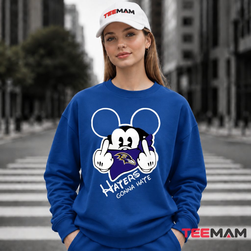 Baltimore Ravens Haters Gonna Hate Mouse Long Sleeve Baltimore Ravens Haters Gonna Hate Mouse Long Sleeve