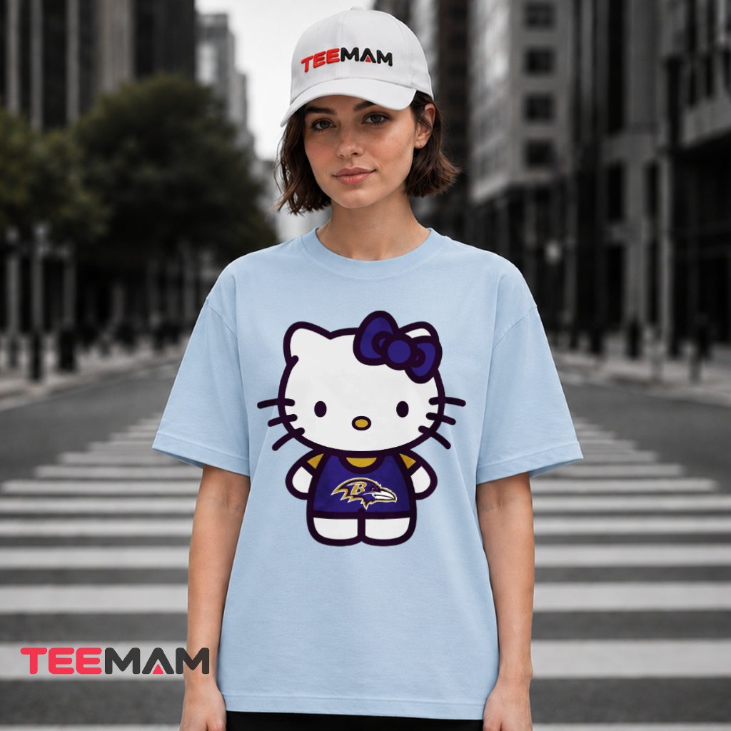 Baltimore Ravens Hello Kitty Bow T-Shirt