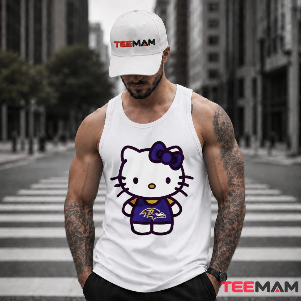 Baltimore Ravens Hello Kitty Bow Tank Top Baltimore Ravens Hello Kitty Bow Tank Top