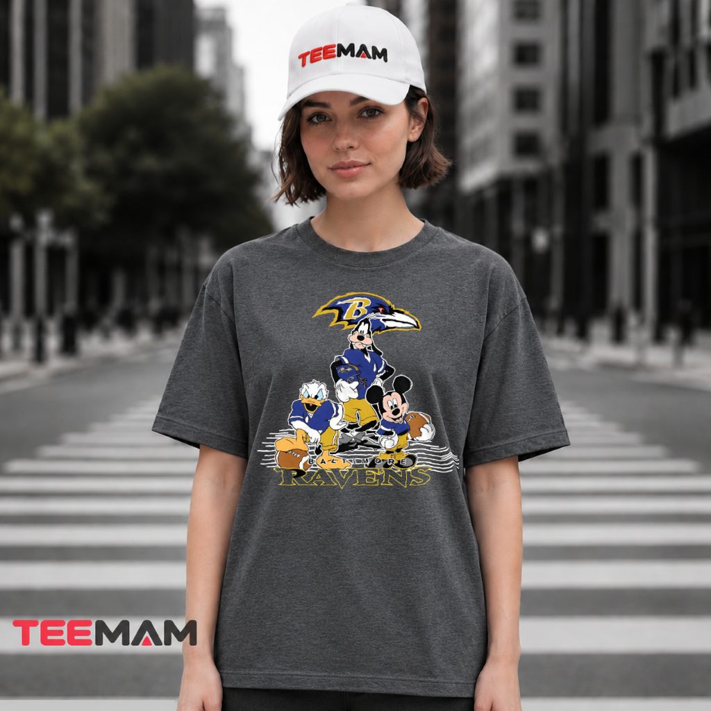 Baltimore Ravens Mickey Donald Goofy T-Shirt