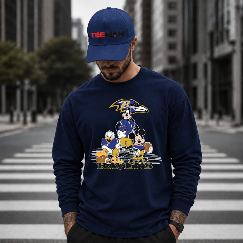 Baltimore Ravens Mickey Donald Goofy Long Sleeve Baltimore Ravens Mickey Donald Goofy Long Sleeve