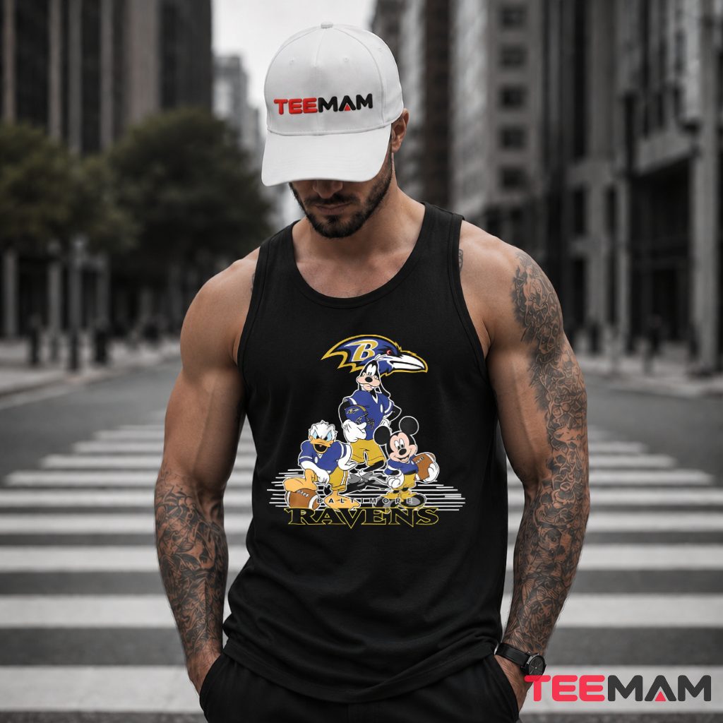 Baltimore Ravens Mickey Donald Goofy Tank Top Baltimore Ravens Mickey Donald Goofy Tank Top