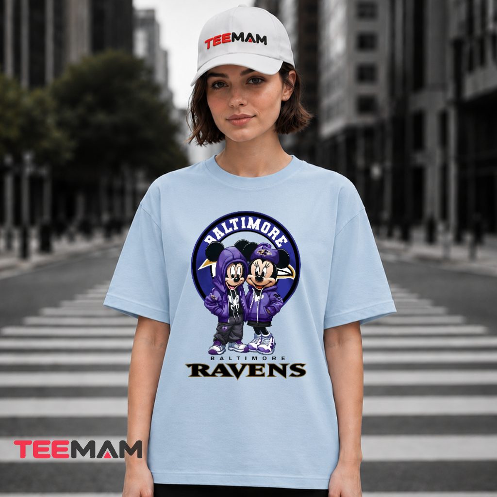 Baltimore Ravens Mickey Minnie Mouse T-Shirt