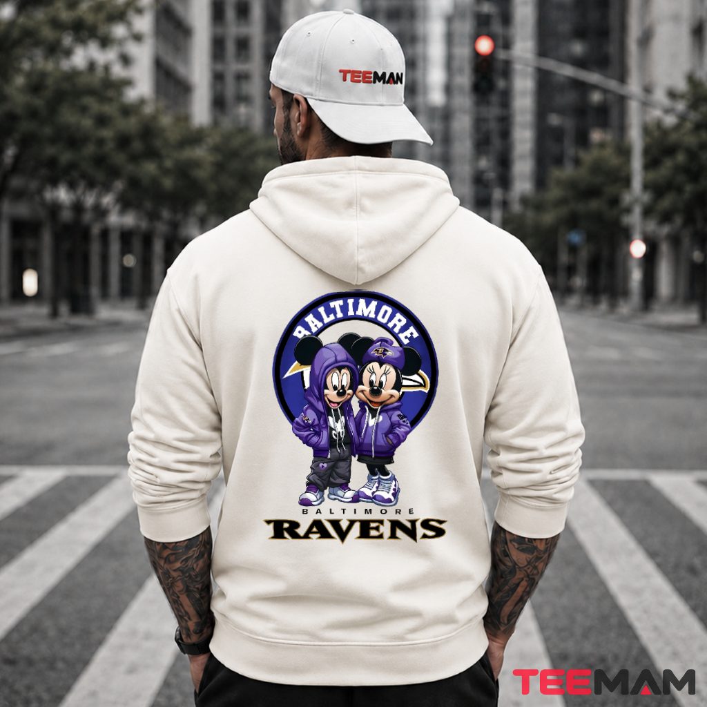 Baltimore Ravens Mickey Minnie Mouse Hoodie Baltimore Ravens Mickey Minnie Mouse Hoodie