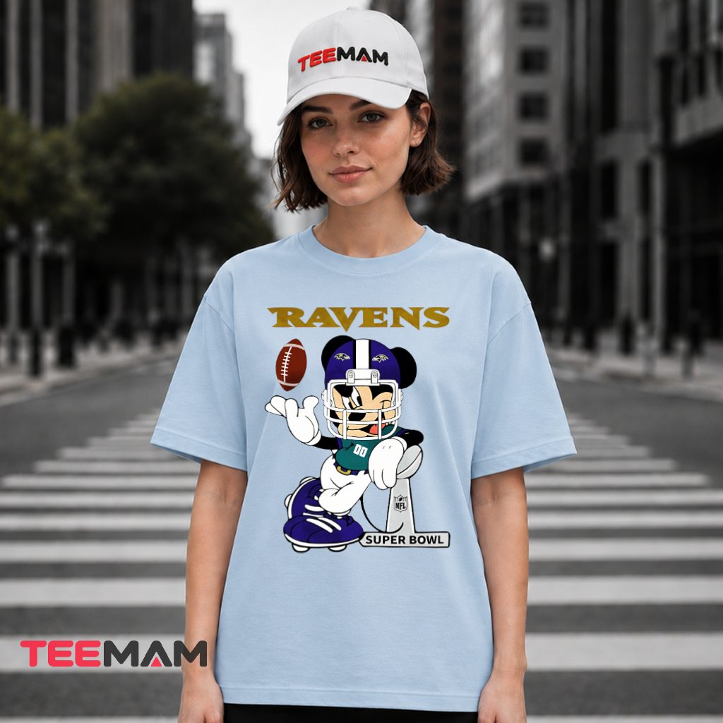 Baltimore Ravens Mickey Mouse Helmet T-Shirt