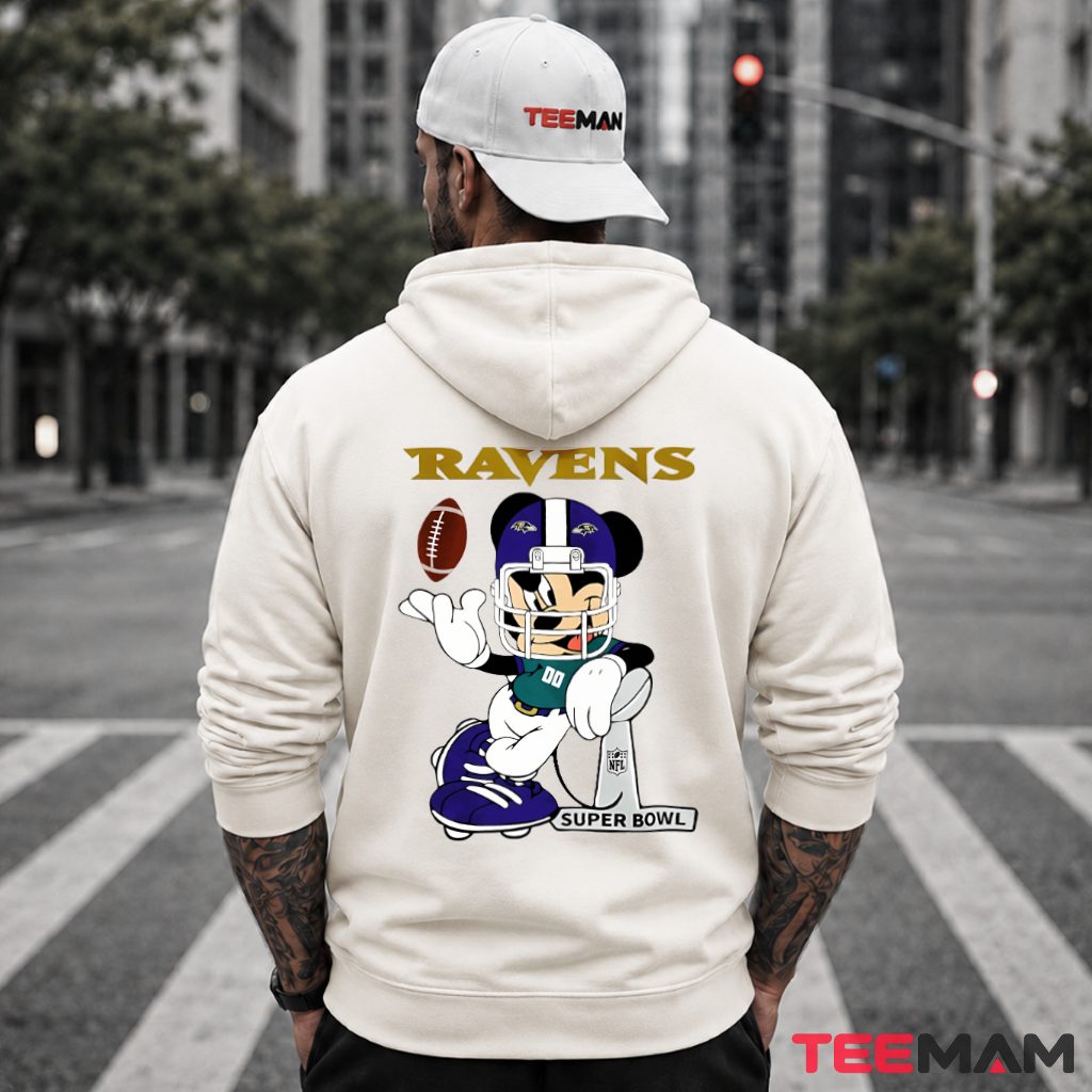 Baltimore Ravens Mickey Mouse Helmet Hoodie Baltimore Ravens Mickey Mouse Helmet Hoodie