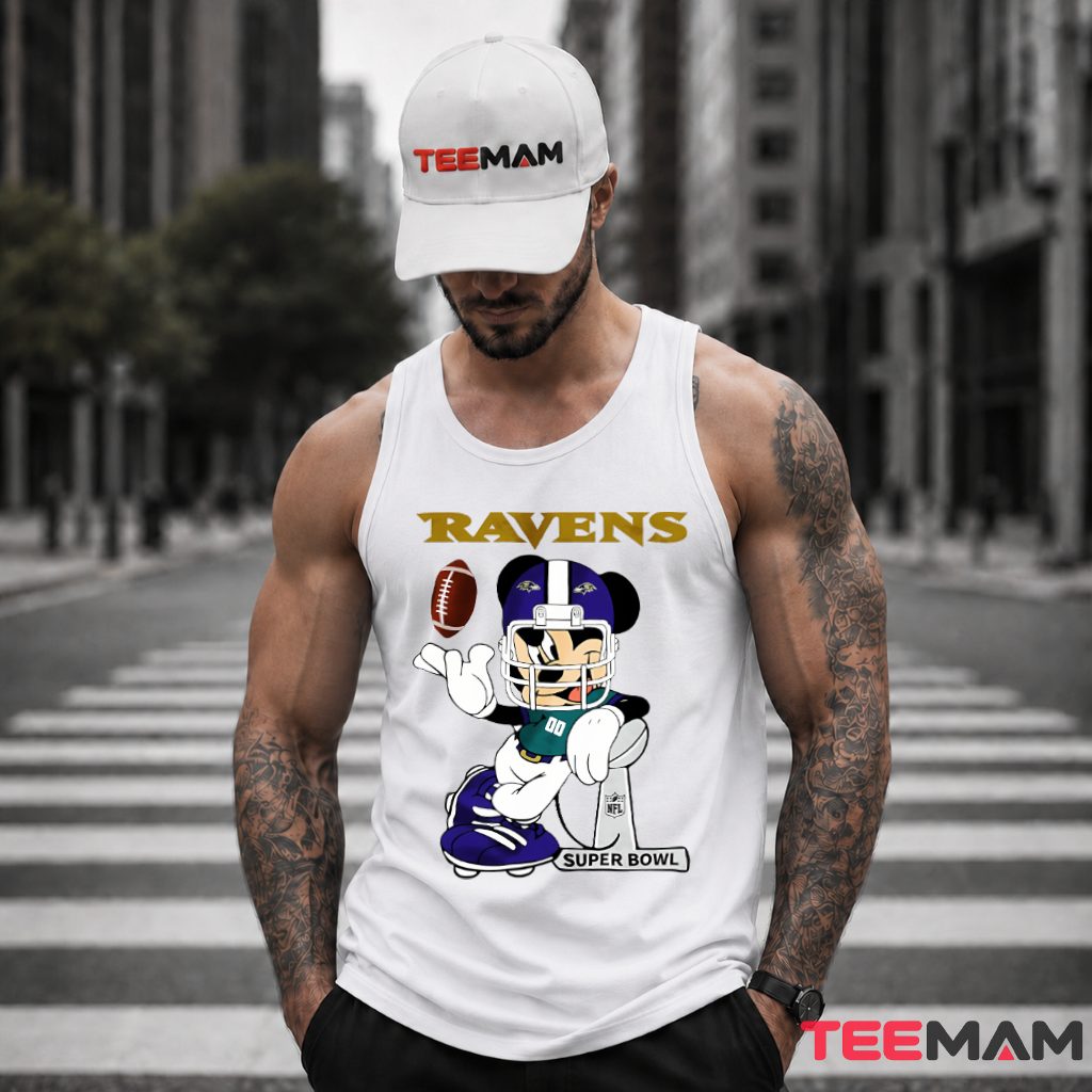 Baltimore Ravens Mickey Mouse Helmet Tank Top Baltimore Ravens Mickey Mouse Helmet Tank Top