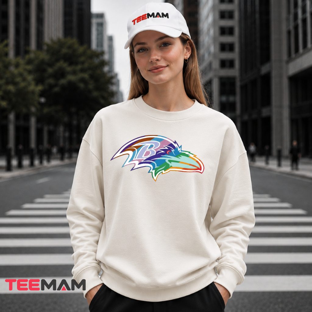 Baltimore Ravens Pride Rainbow Logo Long Sleeve Baltimore Ravens Pride Rainbow Logo Long Sleeve