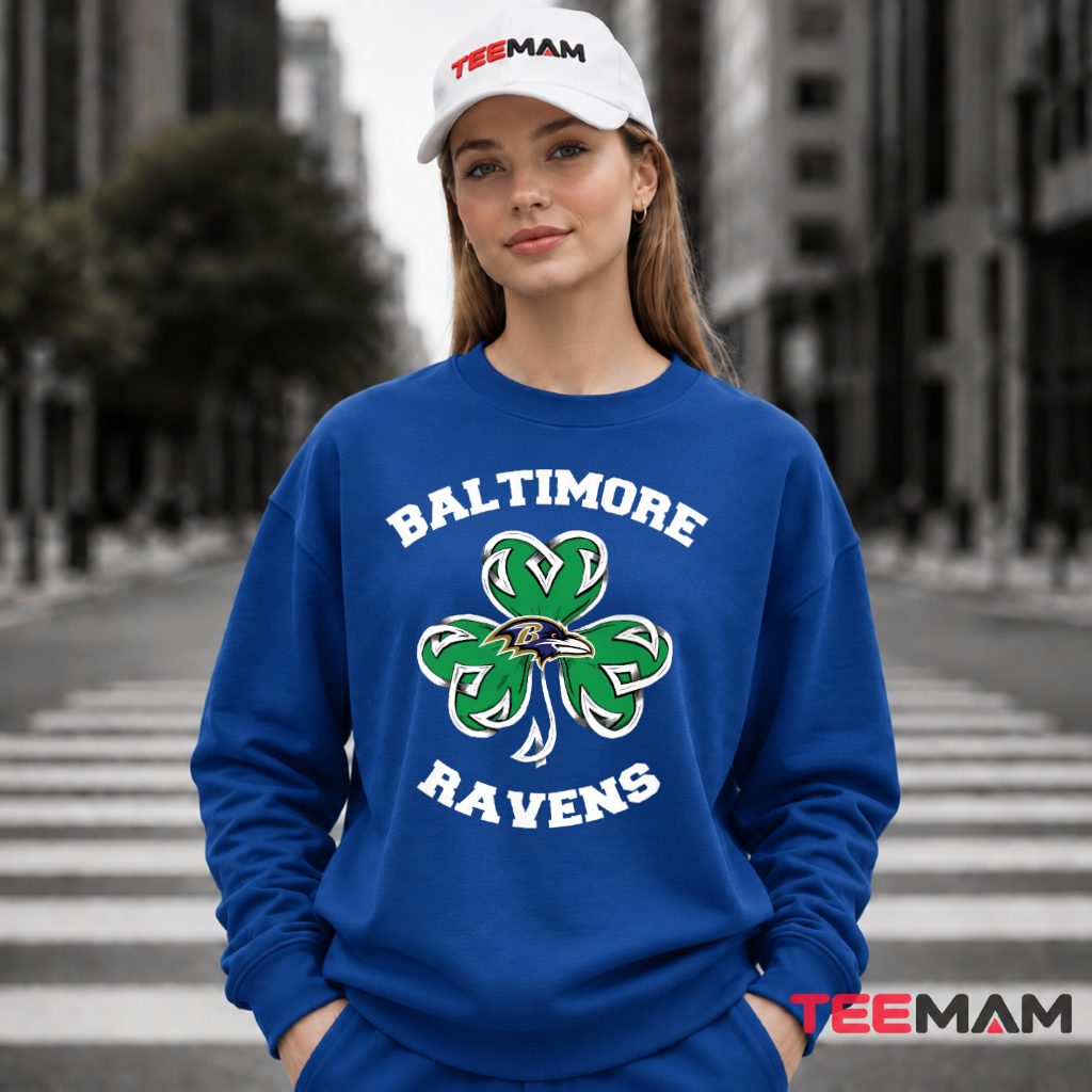 Baltimore Ravens Shamrock Irish Football Long Sleeve Baltimore Ravens Shamrock Irish Football Long Sleeve