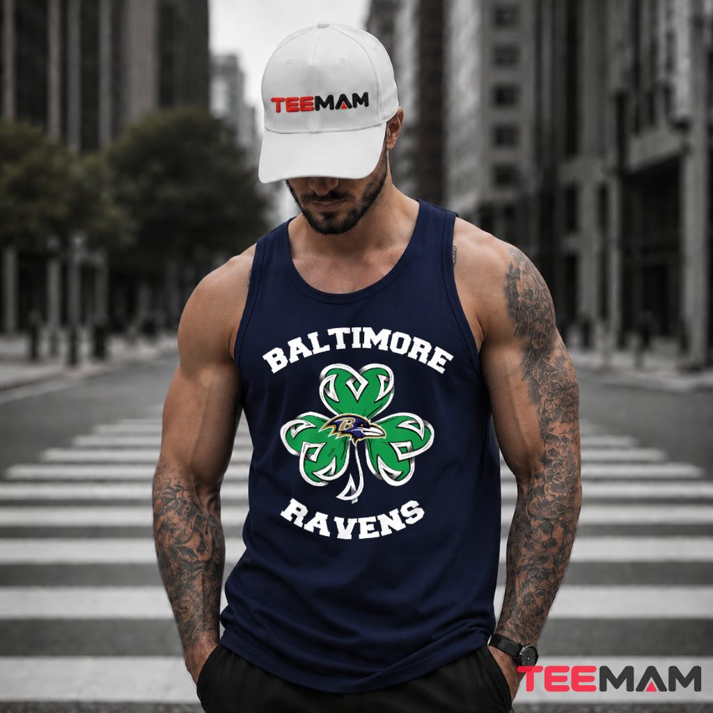 Baltimore Ravens Shamrock Irish Football Tank Top Baltimore Ravens Shamrock Irish Football Tank Top