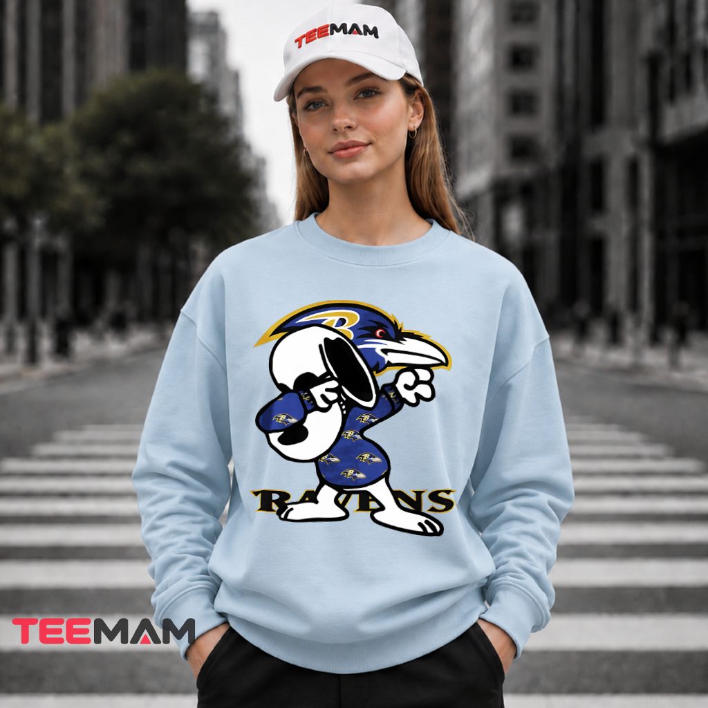 Baltimore Ravens Snoopy Dabbing Long Sleeve Baltimore Ravens Snoopy Dabbing Long Sleeve