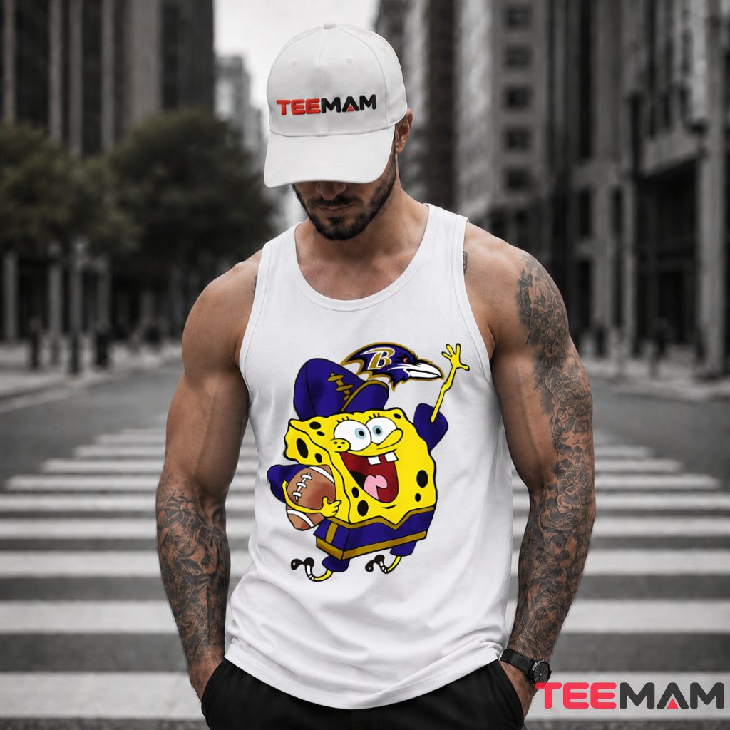 Baltimore Ravens Spongebob Football Tank Top Baltimore Ravens Spongebob Football Tank Top