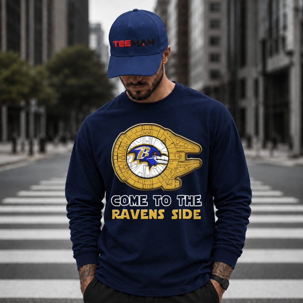 Baltimore Ravens Star Wars Millennium Falcon Long Sleeve Baltimore Ravens Star Wars Millennium Falcon Long Sleeve