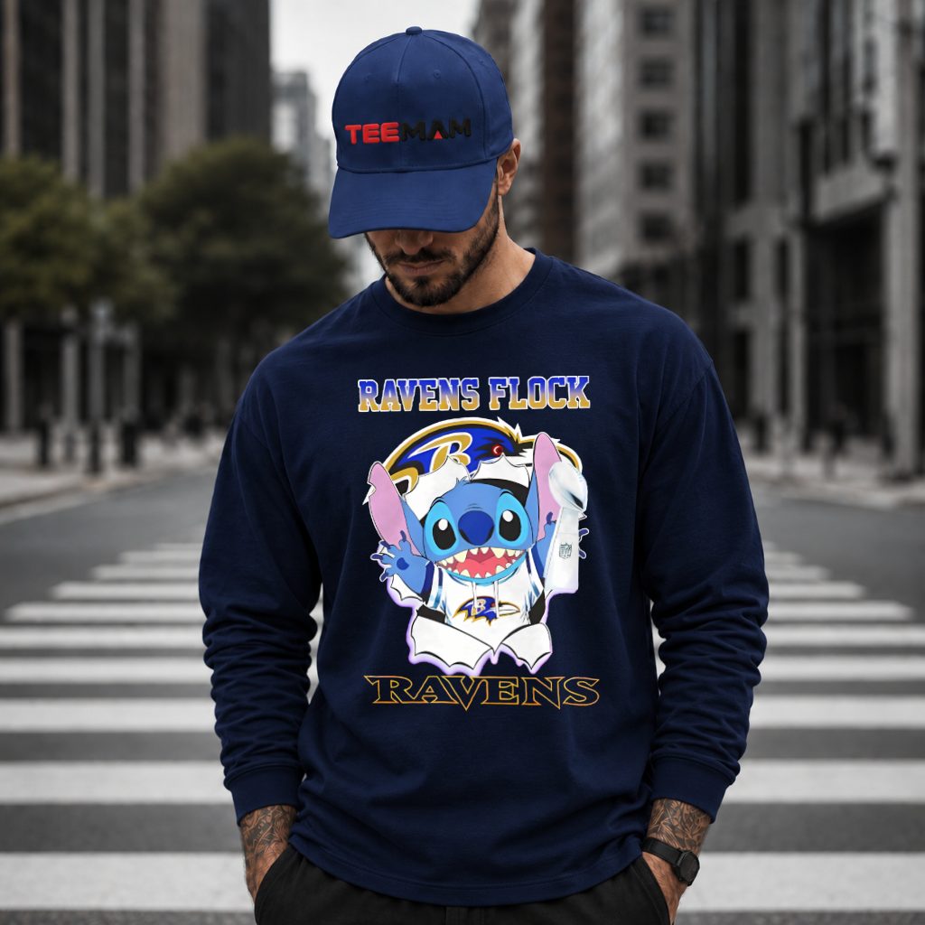 Baltimore Ravens Stitch Flock Football Long Sleeve Baltimore Ravens Stitch Flock Football Long Sleeve