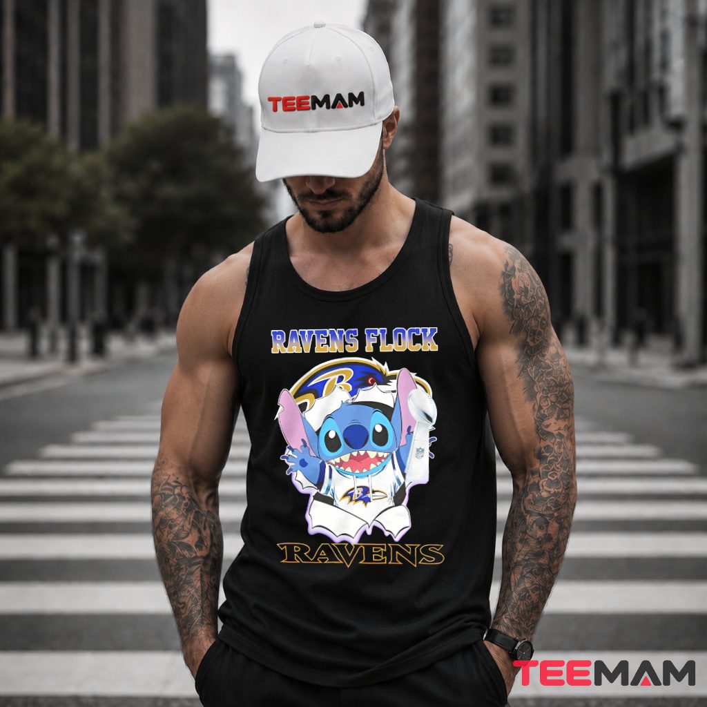 Baltimore Ravens Stitch Flock Football Tank Top Baltimore Ravens Stitch Flock Football Tank Top