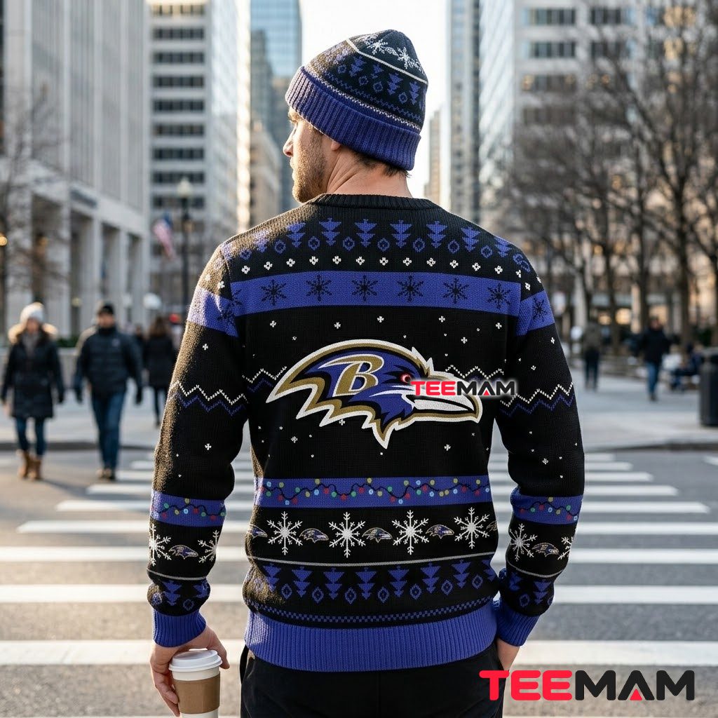 Baltimore Ravens Ugly Christmas Sweater Santa Claus Dabbing Design Version 3 Baltimore Ravens Ugly Christmas Sweater Santa Claus Dabbing Design Version 3