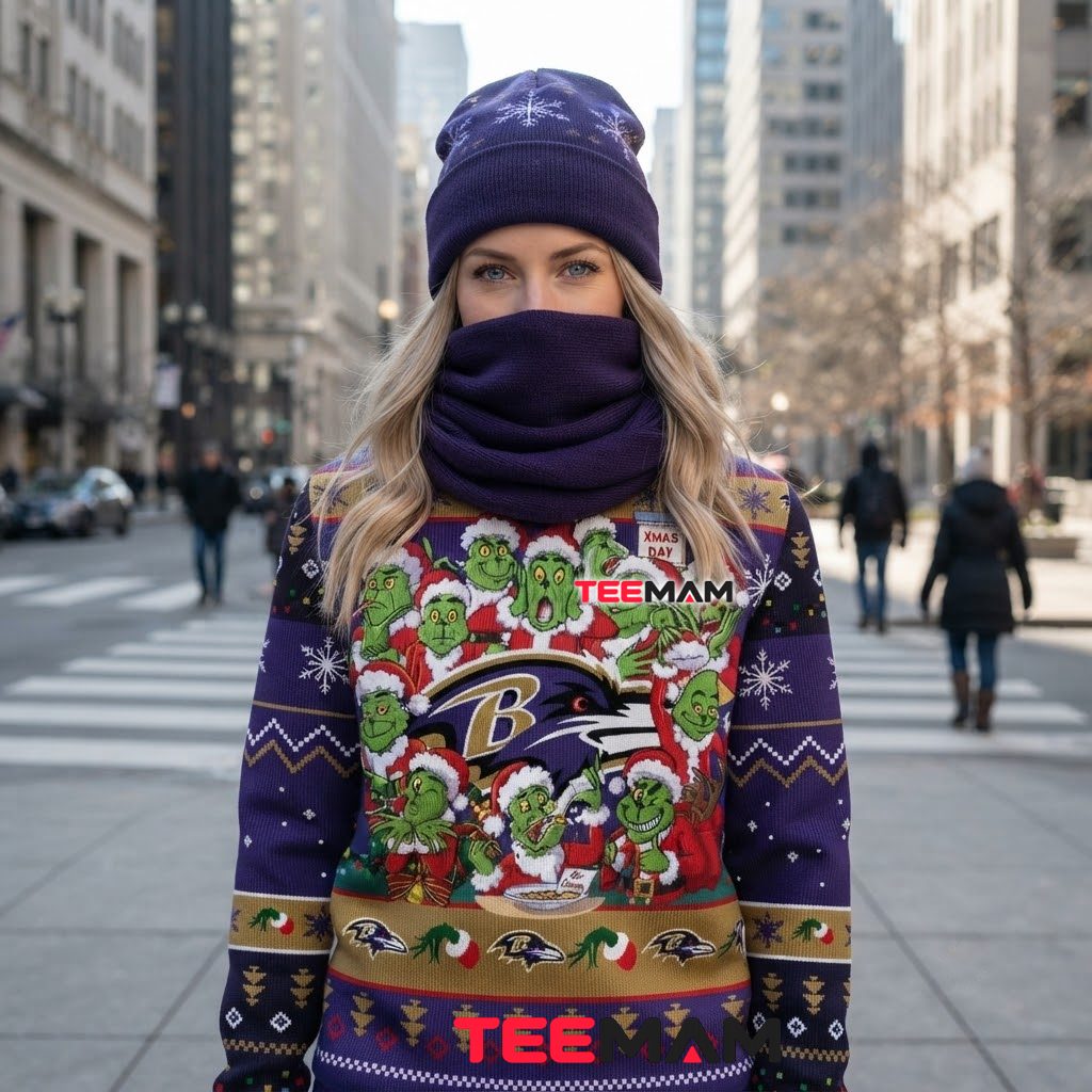 Baltimore Ravens Ugly Sweater Christmas Grinch Squad Xmas Day Design Back Baltimore Ravens Ugly Sweater Christmas Grinch Squad Xmas Day Design Back