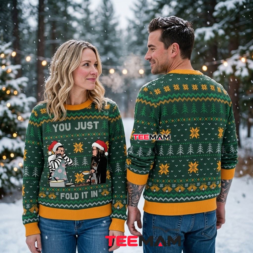 Beetlejuice Fold It In Ugly Christmas Sweater Funny Meme Design Back Beetlejuice Fold It In Ugly Christmas Sweater Funny Meme Design Back