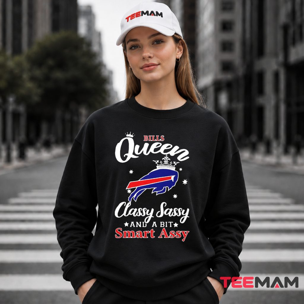 Bills Queen Classy Sassy Crown Football Long Sleeve Bills Queen Classy Sassy Crown Football Long Sleeve