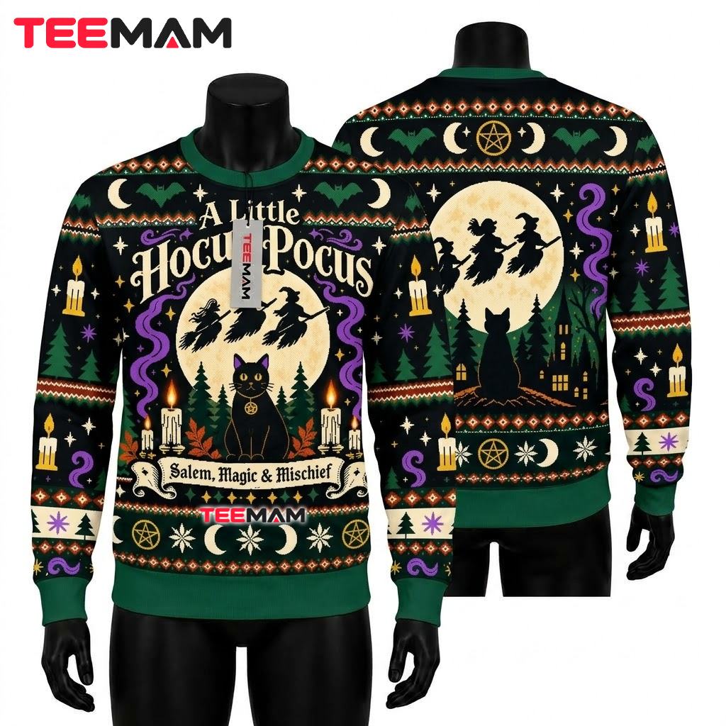 Black Cat Ugly Christmas Sweater Tell Your I Said Meow