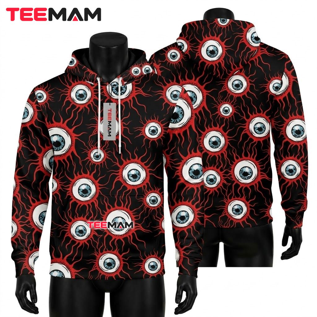 Bloodshot Eyeball Halloween 3D Hoodie Front