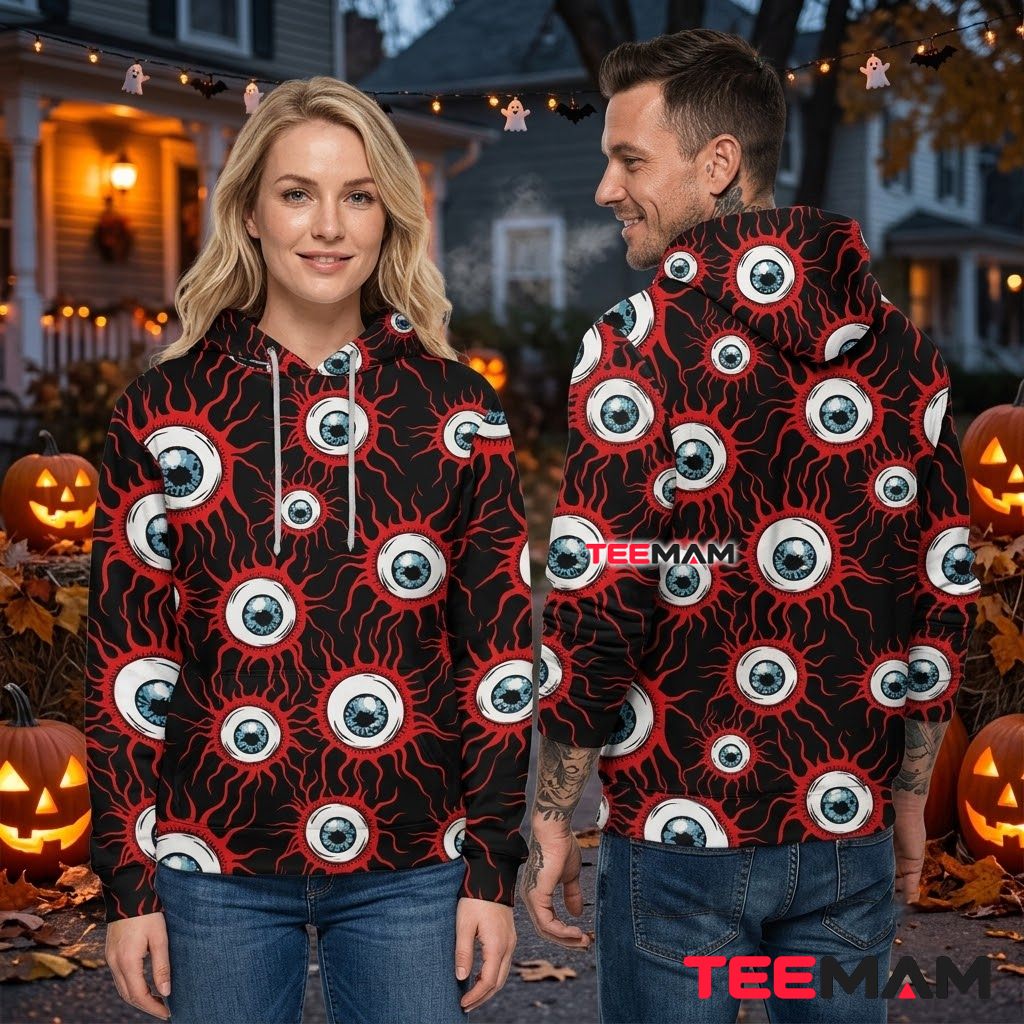 Bloodshot Eyeball Halloween 3D Hoodie Back Bloodshot Eyeball Halloween 3D Hoodie Back