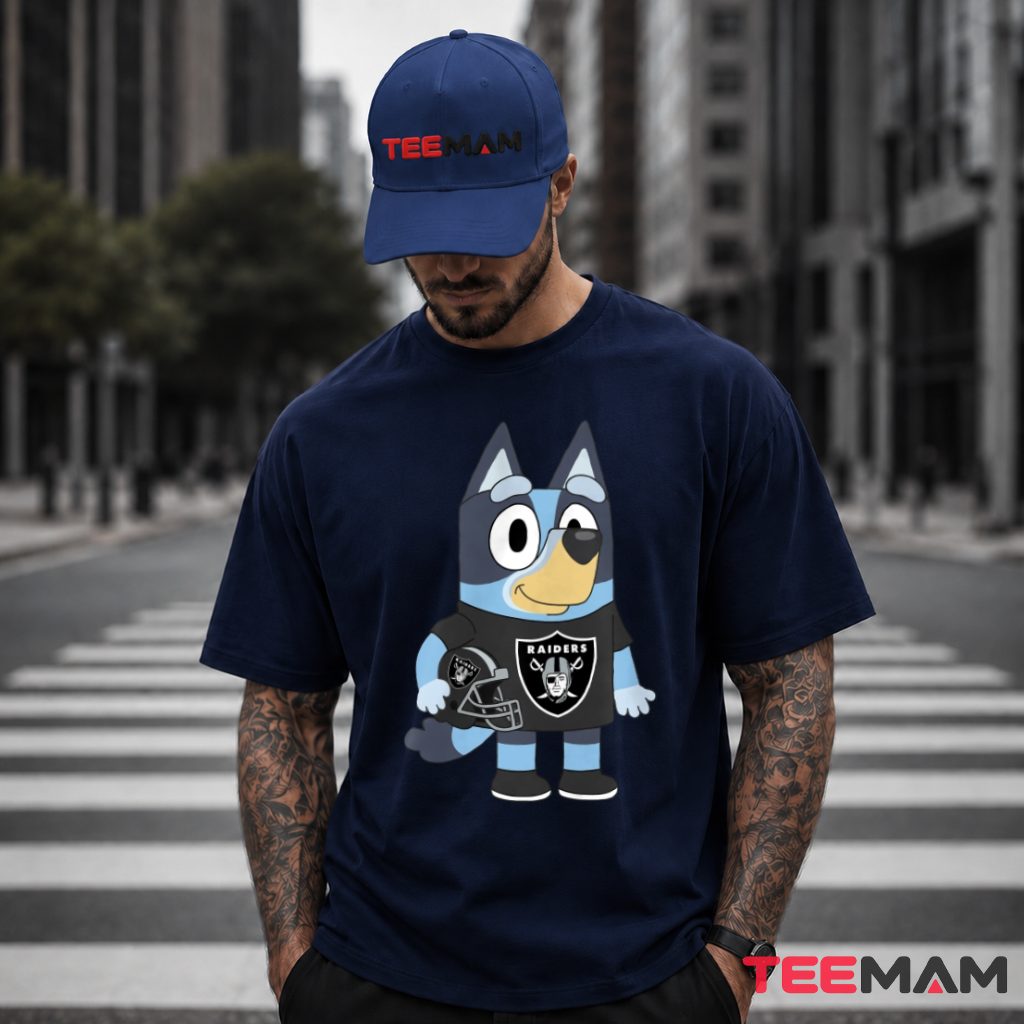 Bluey Raiders Football Helmet Fan T-Shirt